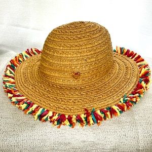 Betsy Johnson Colorful Fringe Beach Hat